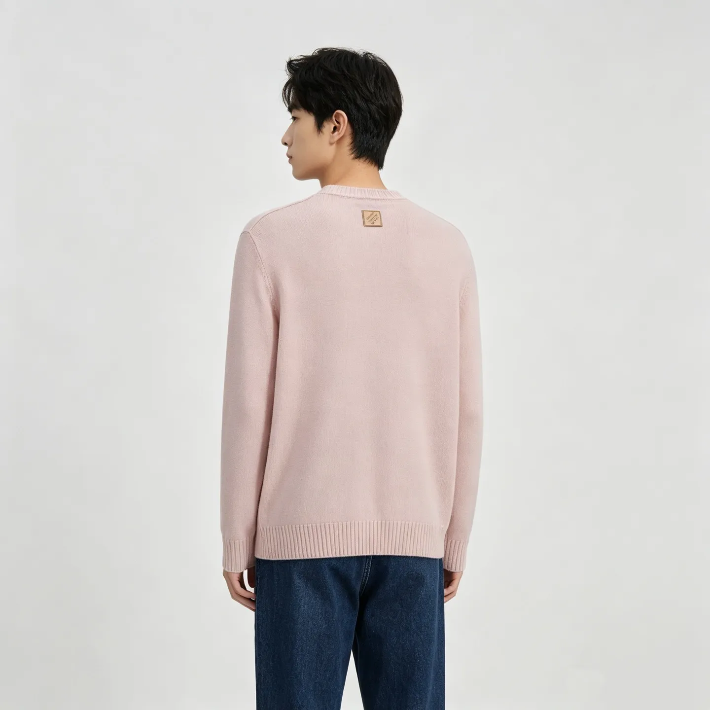 Louis Vuitton/Louis Vuitton solid color back collar leather label knitted sweater